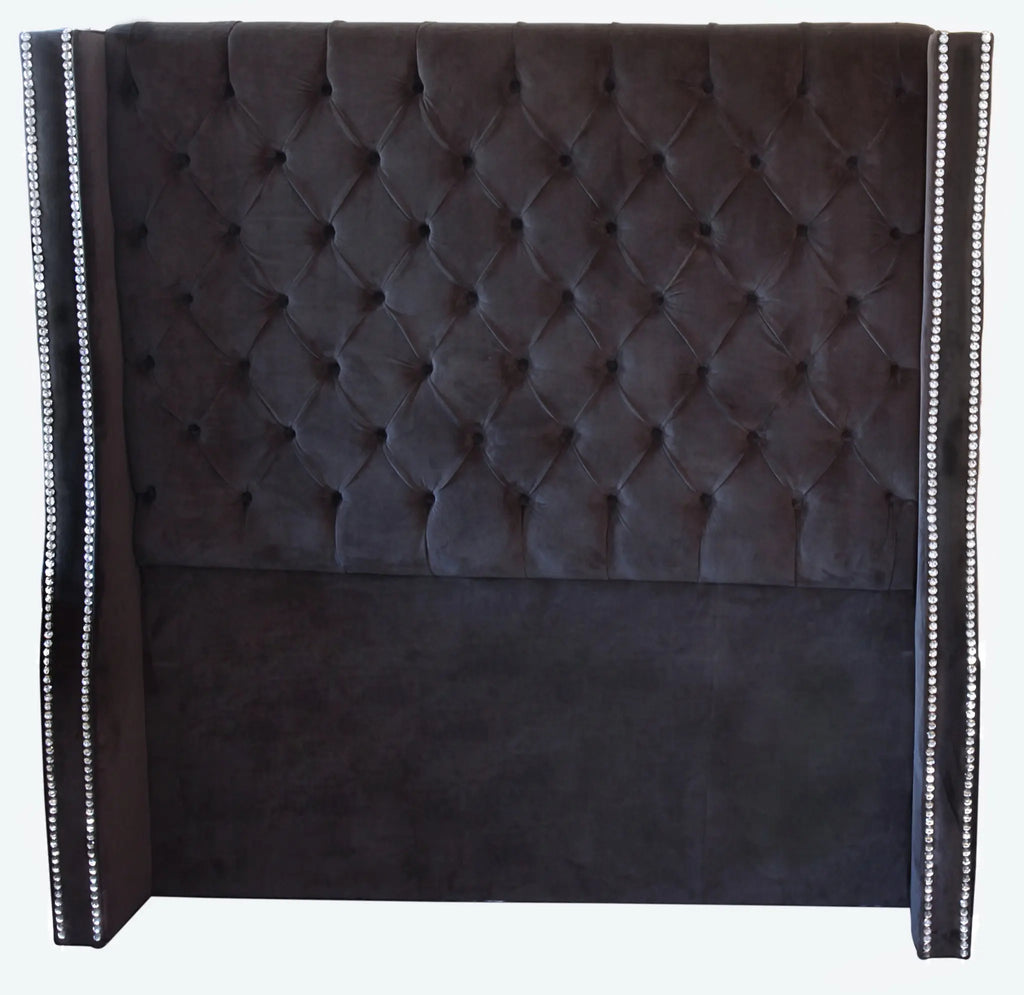 Charcoal Grey Headboard Diamond Head Upholstery Tack