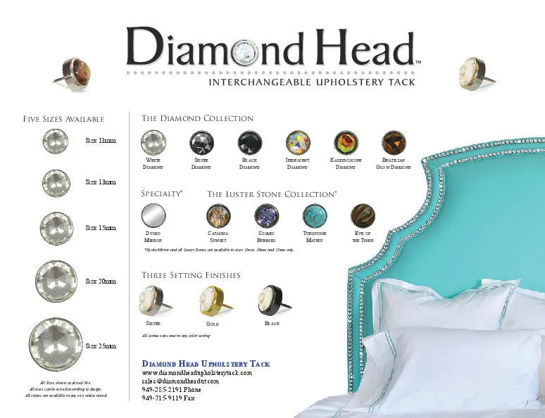 Diamond Head Elite Sample Board Diamond Head Upholstery Tack