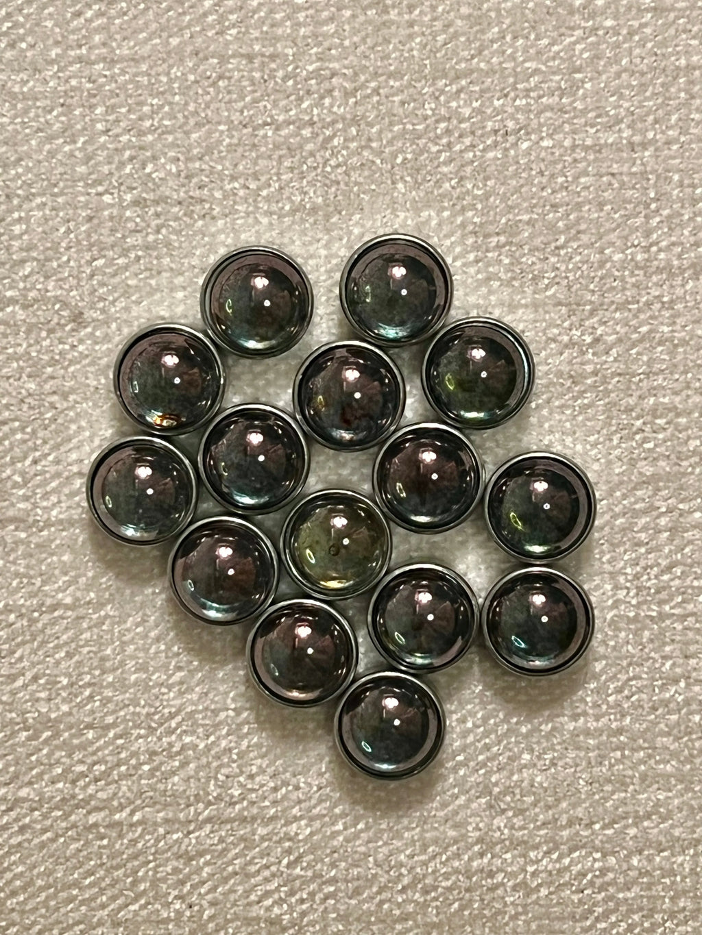 Green Luster Cabochon Stone Diamond Head Upholstery Tack